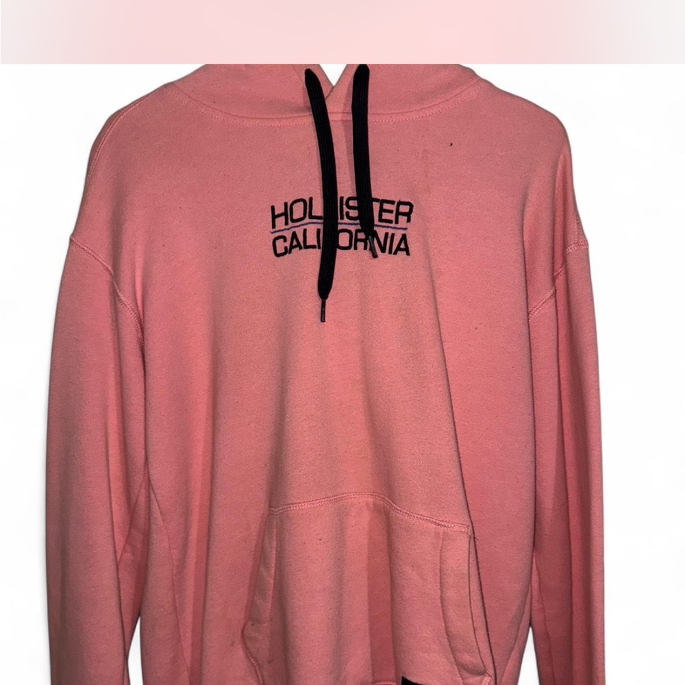Hollister Coral Hoodie with Black Accents